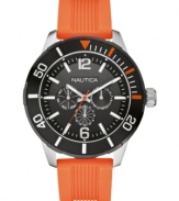 Look on the bright side with this vibrant sport watch from Nautica.