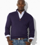 The essential long-sleeved half-zip pullover is designed for the ultimate in cozy comfort from soft, lightweight cotton.