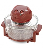 Doing it all just got easier... and greener! Bake, broil, grill, roast & fry all in one place and save energy while you do it with this halogen tabletop oven. A portable design with a powerful internal fan, plus a halogen heating & convection system, circulates heat evenly and uniformly to seal in taste, flavor and tender juices, while also cutting cooking time nearly in half. 1-year warranty.