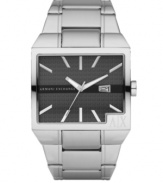Shades of gray result in steely style with this AX Armani Exchange watch.