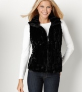 Cozy up to an on-trend look with this faux fur vest from Charter Club! Layer it with anything from turtlenecks to cashmere sweaters for ultimate warmth.