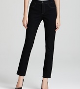Keep everyday looks flattering in body-shaping Not Your Daughter's Jeans. The slim silhouette lends versatility to seasonal style.