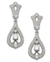 Endless glamour from Eliot Danori. These dazzling Splendor earrings reflect elegance with crystal accents and cubic zirconias (1/2 ct. t.w.). Set in rhodium-plated mixed metal. Approximate drop: 1-1/4 inches.