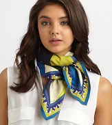 Weightless silk in a graphic print inspired by the brand's Mediterranean history. SilkAbout 36 X 36Dry cleanMade in Italy