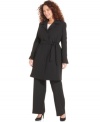 The long lines of Tahari by ASL's plus size jacket creates a streamlined, chic look that says you're in control.