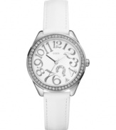 Shine any time with this crystal-encrusted watch by GUESS.