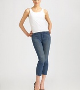 A wondrous fit in super-skinny cropped denim that sits higher on the waist. THE FITSkinny-fit Inseam, about 25½THE DETAILSZip-fly and button closure Five-pocket style Logo buttons and rivets Firebird accent at back pockets Cotton/polyester/spandex; machine wash Made in USA 