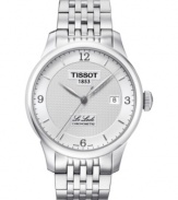 Complement your finest suits with this classically styled automatic watch from Tissot's Le Locle collection.