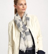 This gauzy cotton style is embellished with thick and thin stripes accented with sparkling Lurex® fibers. 93% cotton/4% acrylic/2% wool/1% other fibersAbout 29½ X 78¾Dry cleanMade in Italy