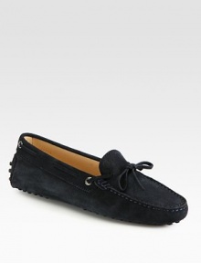Pure understated elegance, this suede classic has a sturdy rubber sole and intricate stitching. Suede upperLeather liningRubber solePadded insoleMade in Italy Pure understated elegance, this suede classic has a sturdy rubber sole and intricate stitching. Suede upperLeather liningRubber solePadded insoleMade in Italy
