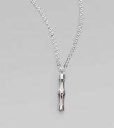 From the Bamboo Collection. A simple style with a Gucci signature engraved bamboo pendant. Sterling silver Length, about 42 Pendant length, about 2½ Lobster clasp closure Made in Italy 