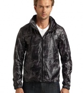 THE LOOKLightweight camouflage designStand-up collarConcealed hood with zip closure Front zip closureLong elastic cuff Chest zip pocketsFront besom pocketsTopstitching detailsDrawstring hemTHE FITAbout 25 from shoulder to hemTHE MATERIALPolyesterCARE & ORIGINMachine washImported