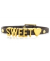 Sweetheart appeal. This bracelet from BCBGeneration is crafted from gold-tone mixed metal and brown glitter PVC for a stylish touch to let you know you're loved. Approximate length: 8 inches.