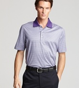 A powerful stripe polo to match your swing from Bobby Jones. Look sharp at the tee and the 19th hole alike.