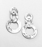 Three, sleek sterling silver links in a classic drop design. Sterling silverDrop, about 2.12French wire backImported 