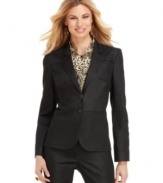 Suit up in this sharp blazer from Jones New York. A seam at the waist creates a flattering silhouette - try it with the matching pants!