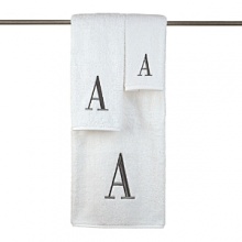 Monogram letter towels: A classic and sophisticated look, this monogrammed collection features a soft, plush oversized 100% combed cotton loop terry towel made of the finest quality materials. Choose from a white towel with a silver metallic embroidered letter of your choice in Bodoni font or an ivory towel with a brown embroidered letter of your choice in Bodoni font. All letters available A - Z. Monogram letter towels: A classic and sophisticated look, this monogrammed collection features a soft, plush oversized 100% combed cotton loop terry towel made of the finest quality materials. Choose from a white towel with a silver metallic embroidered letter of your choice in Bodoni font or an ivory towel with a brown embroidered letter of your choice in Bodoni font. All letters available A - Z.