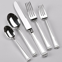 Elegant and enduring, in a motif that well represents its namesake. Pantheons design is an expression of life, power and longevity. Rich with Greek and Roman style, this heavyweight sterling and Continental size pattern makes a statement of unfailing appreciation for beauty and tradition. Elegant and enduring, in a motif that well represents its namesake. Pantheons design is an expression of life, power and longevity. Rich with Greek and Roman style, this heavyweight sterling and Continental size pattern makes a statement of unfailing appreciation for beauty and tradition.