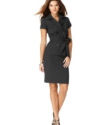 Super subtle stripes give this stylish skirt suit by Nine West extra depth while the silhouette puts on the polish.