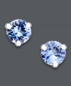 Get in on the latest gemstone trend with tanzanite. These round-cut studs (8-1/2 ct. t.w.) add the perfect pop of color against a 14k white gold setting. Approximate diameter: 1/5 inch.