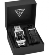 Keep your options open with this interchangeable watch set from GUESS.