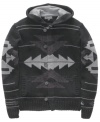 An allover graphic makes this hooded cardigan from Trash Nouveau the most stylish layer of the season.