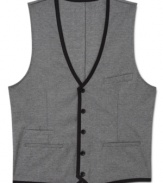 This sleek vest from American Rag strikes the balance between modern and formal.