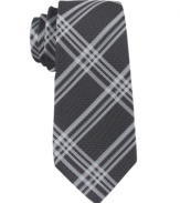 Plaid and simple. This Calvin Klein tie brings a whole new pattern to your tie collection.