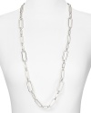 On the right side of classic, Lauren by Ralph Lauren's silver-plated link necklace is a bold choice layered over a crisp neckline or cocktail dress.