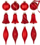 A very merry tree will take shape with silver glass ornaments from Martha Stewart Collection. Ball, bell and drop shapes tinged with radiant gold fill out its branches with timeless grace.