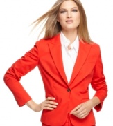Make a chic statement in this colored Calvin Klein blazer -- pair it with the matching trousers for a bold, bright look!