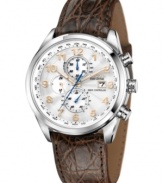 Go around the globe and back with the expert precision of Citizen's World Chronograph A-T timepiece. Built with Eco-Drive, harnessing natural and artificial light, never needing a battery. This is a limited edition style, totaling 2500 pieces. Includes presentation box.