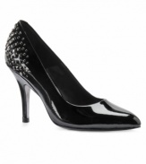 Top flight: Sleek and seductive, Isola's Wren pointed-toe pumps are an ideal finishing touch for a chic night-on-the-town look. With studded embellishment detailing in back and a high heel, they're available in leather and patent leather versions.