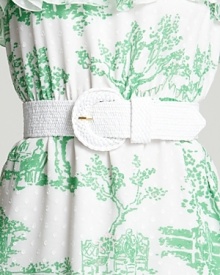 Cinch your frilly frocks and dressy separates with this raffia waist belt from Lilly Pulitzer. Cinch your frilly frocks and dressy separates with this raffia waist belt from Lilly Pulitzer.
