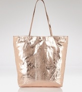 Carlos Falchi's tote is a luxe take on a classic shape. In metallic micro-fiber with an interior pouch, this style strikes an enviable balance between practicality and polish.
