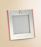 An adorable little frame in polished sterling silver. Fits 4 X 4 photo Made in SpainFOR PERSONALIZATIONSelect a quantity, then scroll down and click on PERSONALIZE & ADD TO BAG to choose and preview your monogramming options. Please allow 2 weeks for delivery.