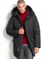 Bulk up on warmth and style with this updated classic down coat from Sean John.