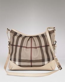 Add a chic addition to your workday wardrobe with this checked crossbody bag from Burberry. Add a chic addition to your workday wardrobe with this checked crossbody bag from Burberry.