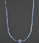 Blue lace agates and faceted white sapphires, set in sterling silver. By Elizabeth Showers.