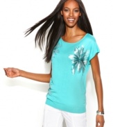 With sequined flowers and a fantastic fit, INC's petite sweater means a dazzling daytime look. Try with skinny white pants and jeweled sandals!