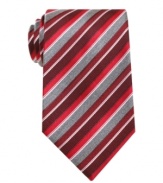 Casual meets class in this striped flannel tie from Geoffrey Beene.