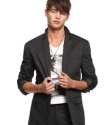 Button-up your style with this sharp blazer from Kenneth Cole Reaction.