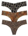 Commando's signature thong gets a fierce update in giraffe, tiger and jaguar animal print. Style #CT02UNBXP.