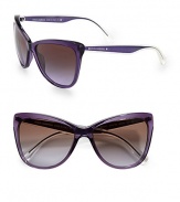 A touch of retro meets these square cat's-eye metal and acetate sunglasses with logo temples. Available in black with grey gradient lens or violet with brown gradient lens.Logo temples100% UV protectionMade in Italy 