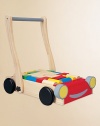 Baby will cruise through the walking stages! Set includes 24 colored and natural blocks.Adjustable handle11W X 14.4H X 19.3DAbout 8.22lbsRubberwoodWipe with damp clothRecommended for ages 10 months and upAssembly requiredImported