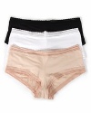 A super soft cotton boyshort with a sheer scalloped waistband and legs.