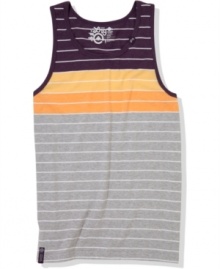 With a cool color palette, this summer-staple tank from LRG is striped to win. With a cool color palette, this summer-staple tank from LRG is striped to win.