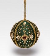 EXCLUSIVELY AT SAKS.COM. Elaborate beading and embroidered details transform this handcrafted ornament, from the renowned designer Sudha Pennathur. HandcraftedMetallic woven loopTissue base with glass beads4 diam.Imported