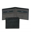Elegant and slim bi-fold wallet by Dopp contains a chip to prevent items from being scanned.
