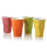 There's an extra-bright side to every mug in the Contemporary Glaze collection. A cool crushed shape and two-tone finish opens up a whole new spectrum of fun. From Classic Coffee & Tea by Yedi.